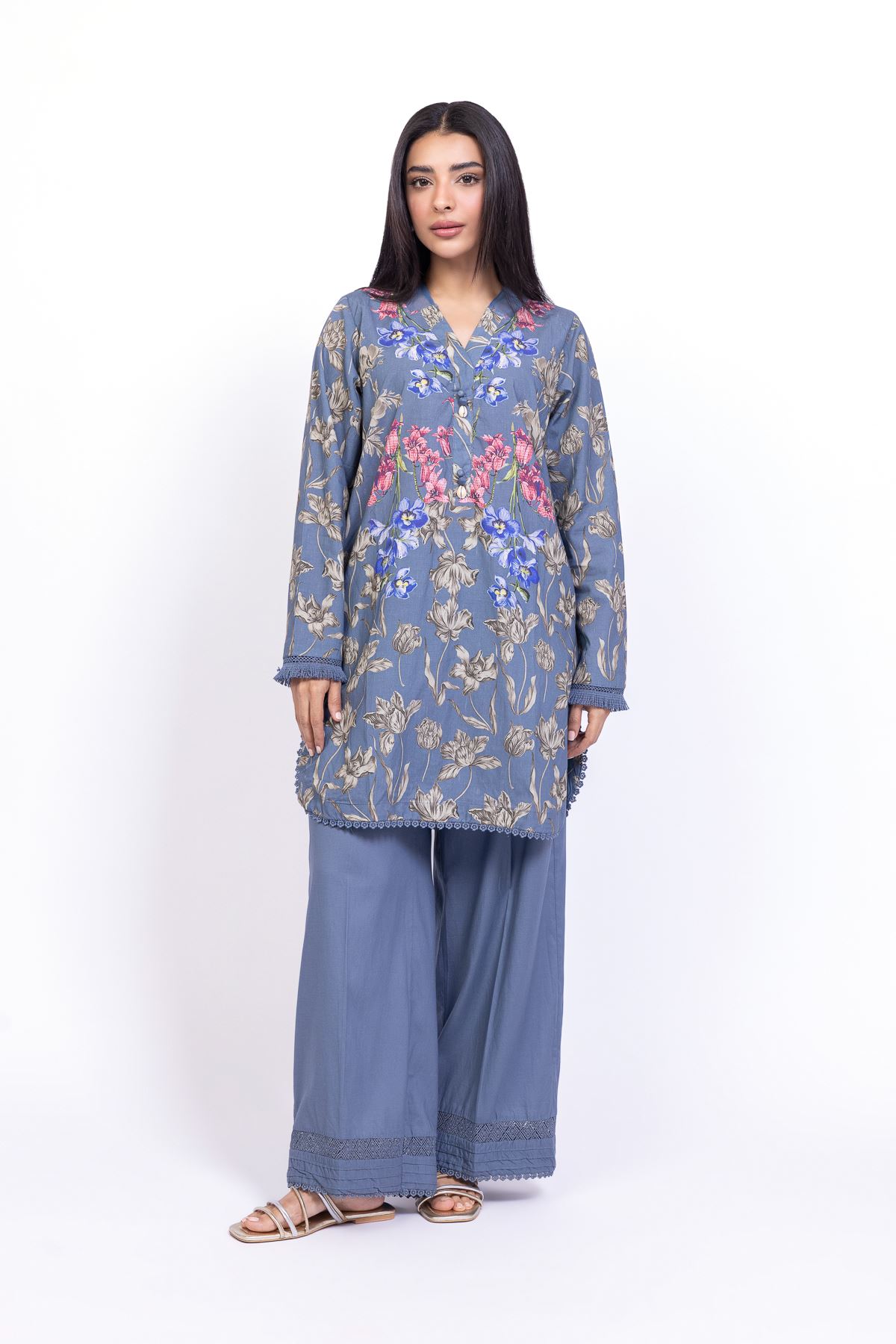 Printed Cotton Viscose Kurta - 25-09-11E3-07TA-VG