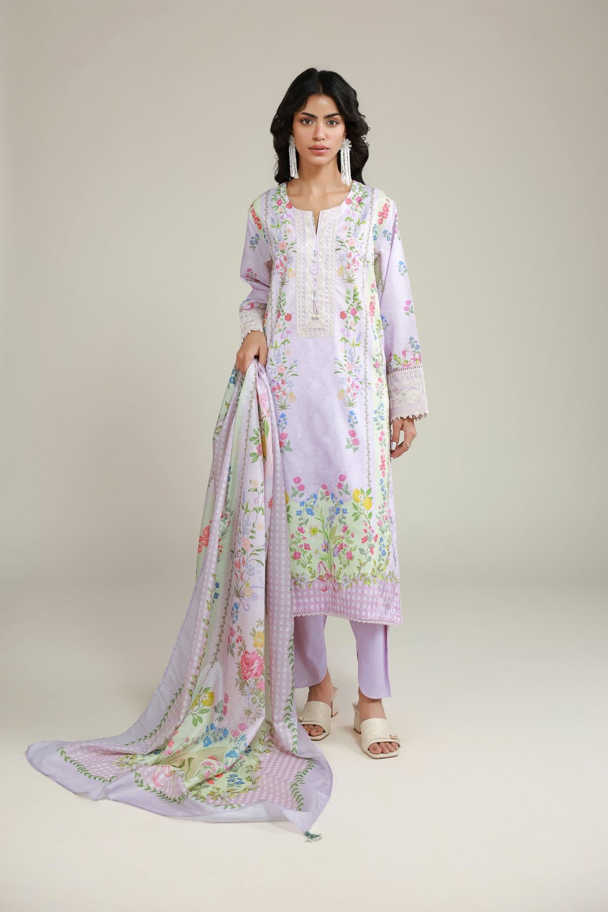 Embroidered Jacquard 3-Piece Floral Suit - T-A33-26-107FH-VG