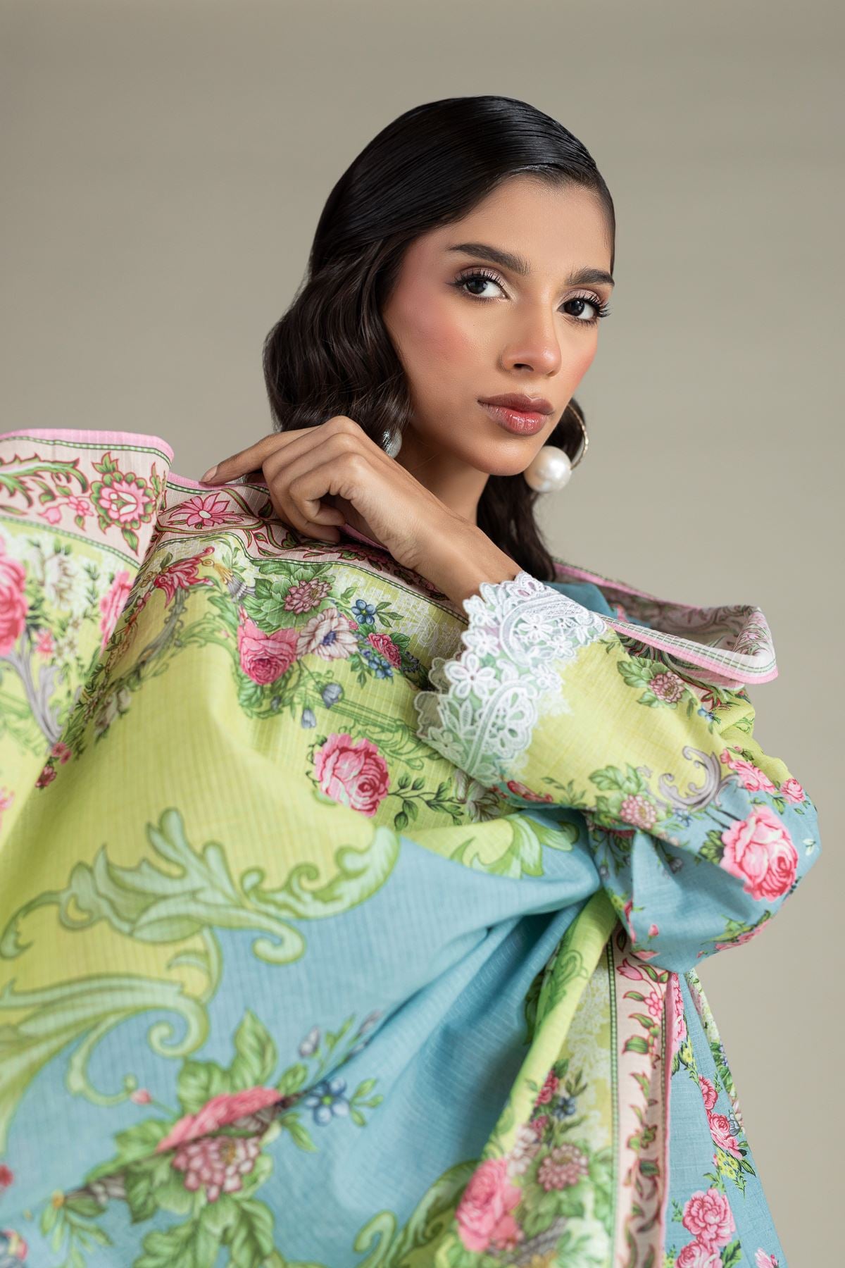 Embroidered Cambric Tailored 3 Piece - T-A22-26-109FA1-VG
