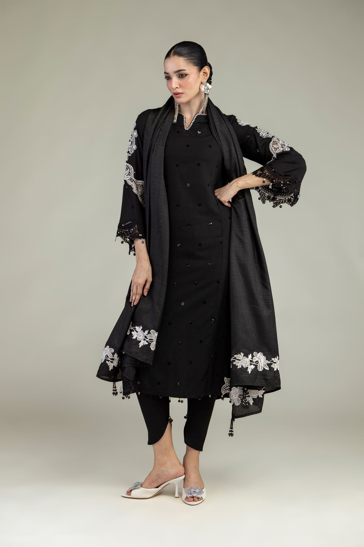 Raw Silk 3-Piece Co-ord Set - T-A11-26-104FC1-VG